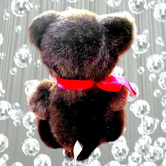 Gund Valentine Brown Faux Mink Stuffed Teddy Bear w/Red Gift Box 17” Plush - Picture 2 of 8